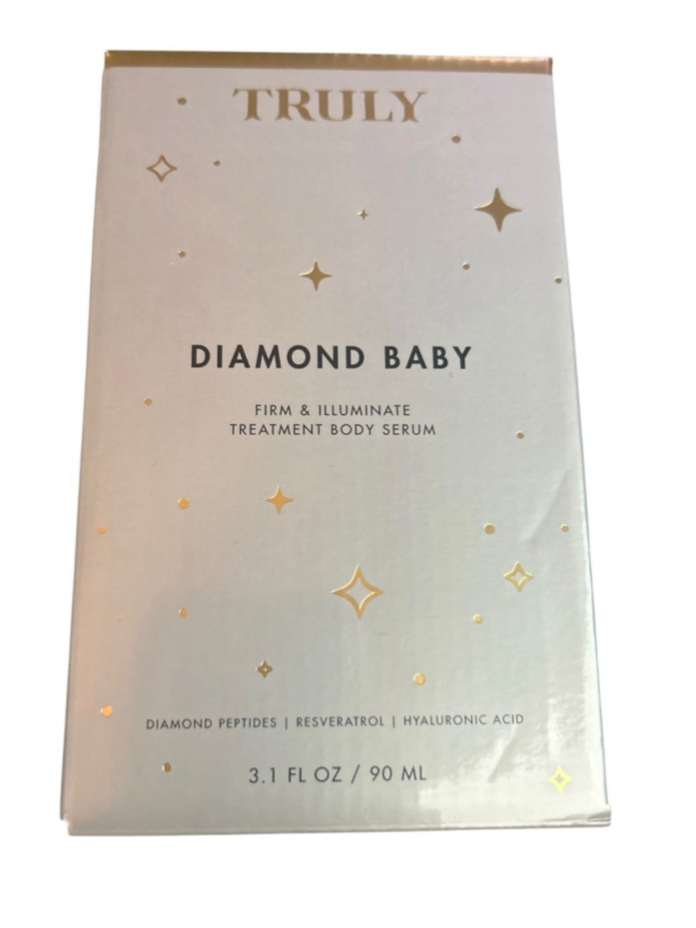 TRULY Diamond Baby Body Serum 3.1 fl oz Firm Illuminate Peptides Resveratrol